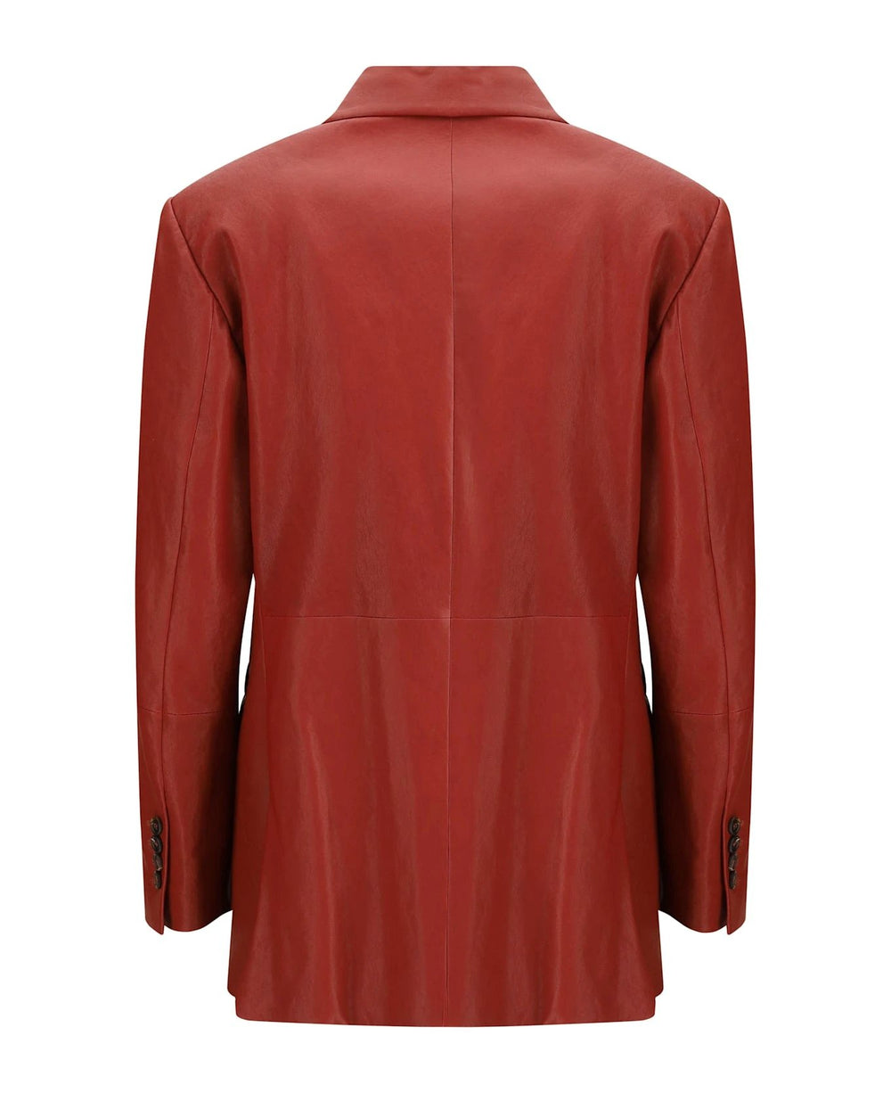 Brunello Cucinelli Sample Sale Brunello Cucinelli Red Leather Jacket - | Designer outlet