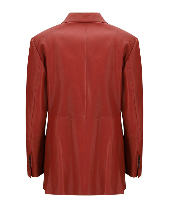 Brunello Cucinelli Sample Sale Brunello Cucinelli Red Leather Jacket - | Designer outlet