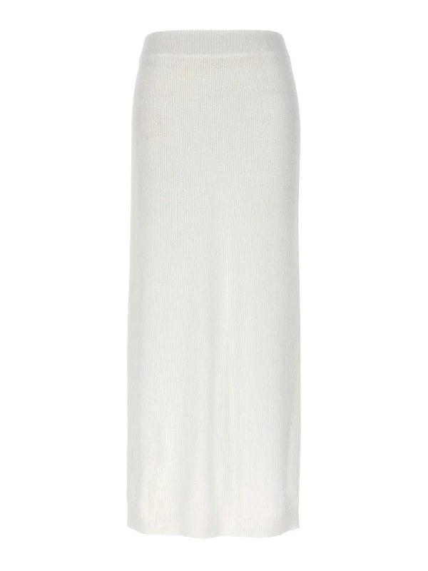 Brunello Cucinelli Sample Sale Brunello Cucinelli White Cotton Long Skirt - | Designer outlet
