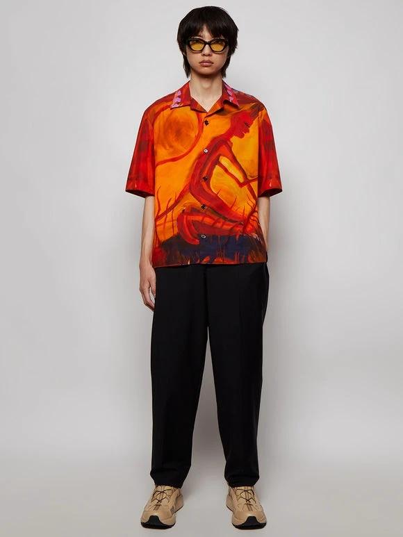 Givenchy Sample Sale Givenchy Orange Fibres Pattern Shirt - | Designer outlet