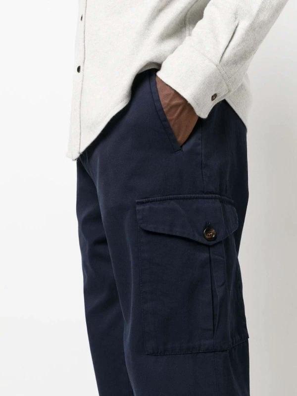 Brunello Cucinelli Blue Cotton Cargo Pants