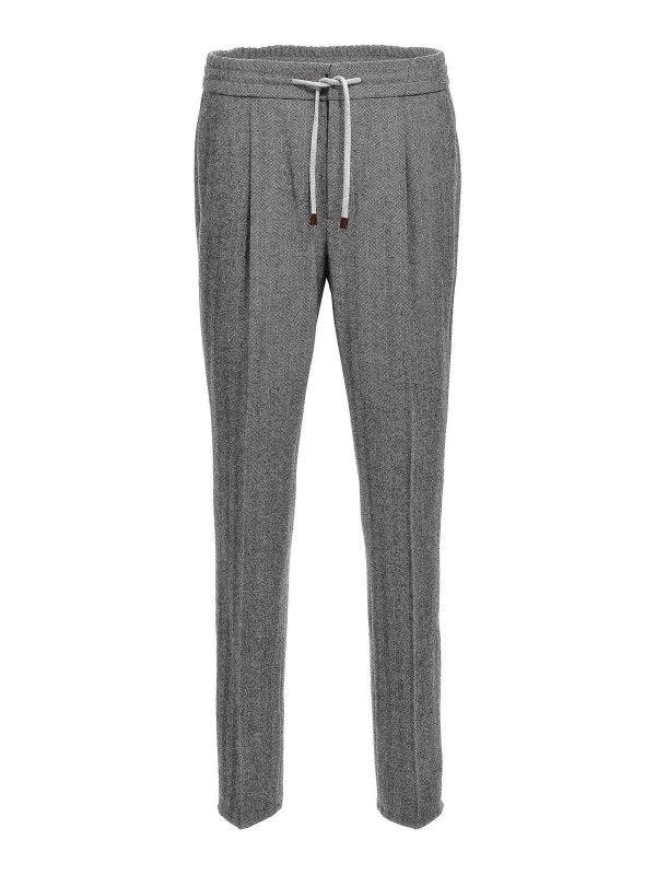Brunello Cucinelli Sample Sale Brunello Cucinelli Gray Wool Casual Pants - | Designer outlet
