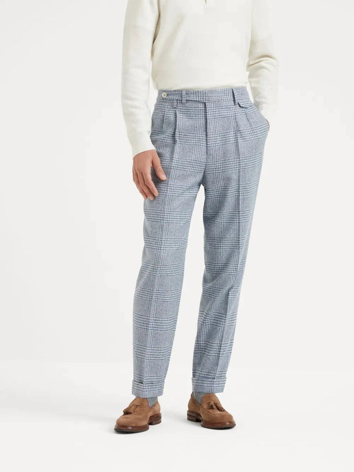Brunello Cucinelli Sample Sale Brunello Cucinelli Light Blue Wool Casual Pants - | Designer outlet
