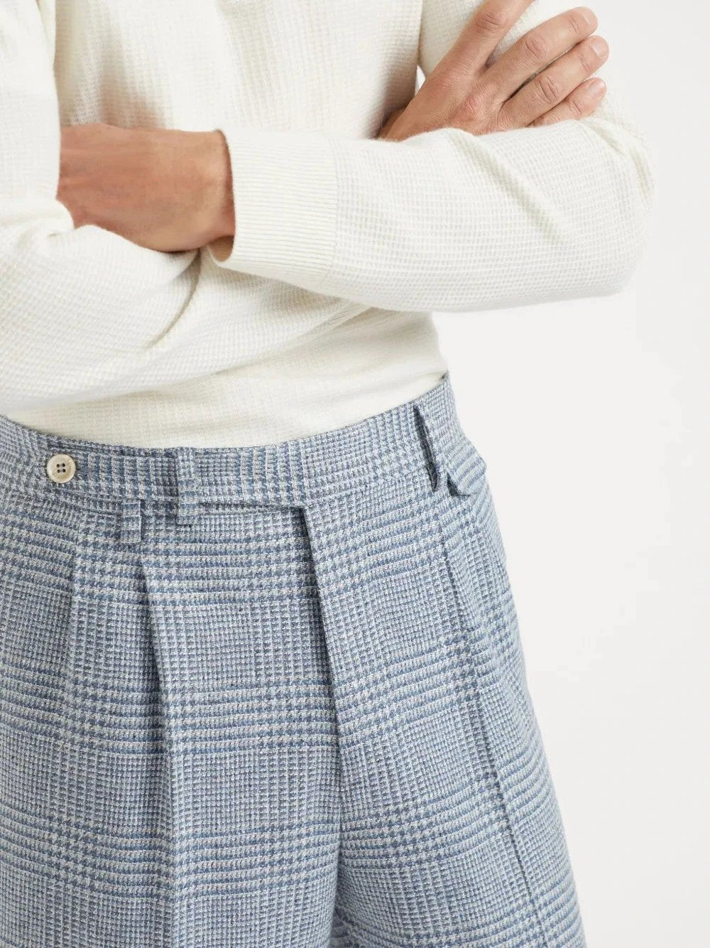 Brunello Cucinelli Sample Sale Brunello Cucinelli Light Blue Wool Casual Pants - | Designer outlet