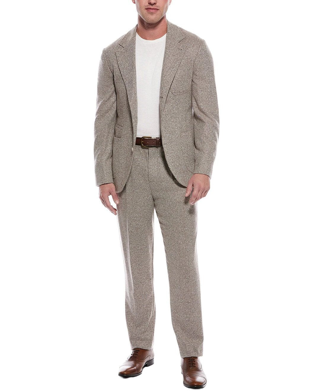 Brunello Cucinelli Sample Sale Brunello Cucinelli Brown Wool Two-Piece Suit - | Designer outlet