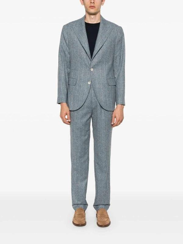 Brunello Cucinelli Sample Sale Brunello Cucinelli Blue Silk Two-Piece Suit - | Designer outlet