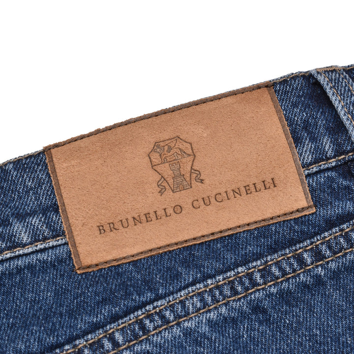 Brunello Cucinelli Blue Cotton Straight-Leg Jeans