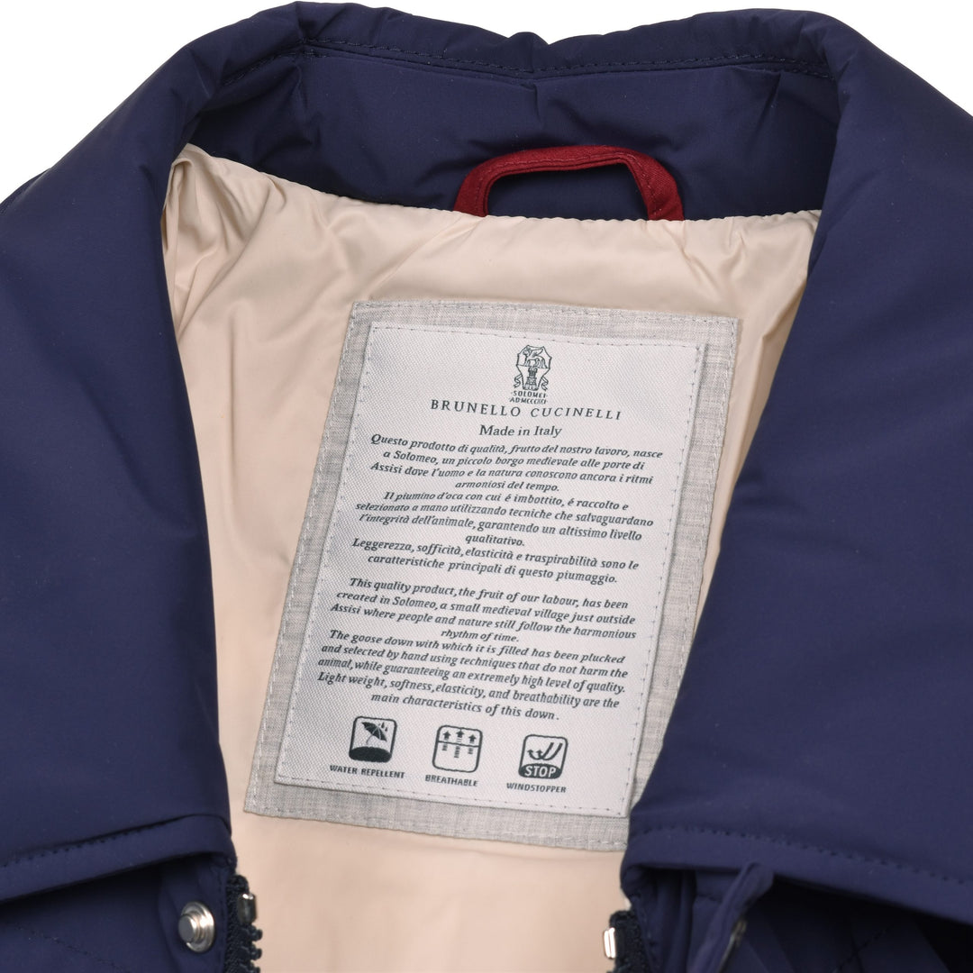 Brunello Cucinelli Blue Polyamide Full-Length Jacket