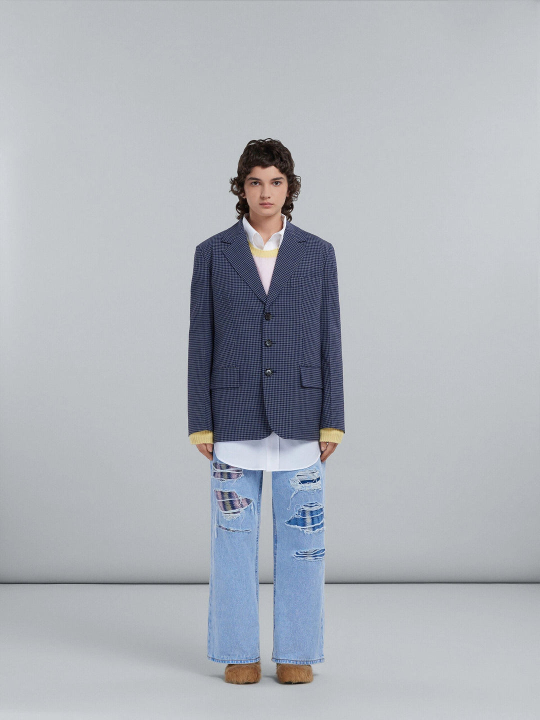 Marni Sample Sale Marni Blue Fibres Coat - | Designer outlet