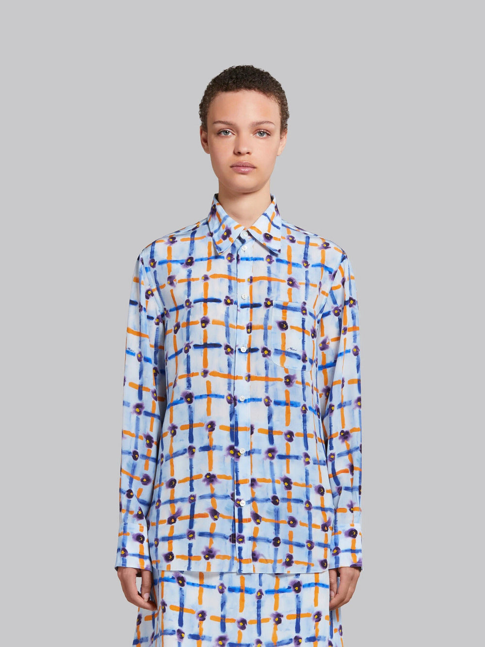 Marni Sample Sale Marni Blue Fibres Pattern Shirt - | Designer outlet