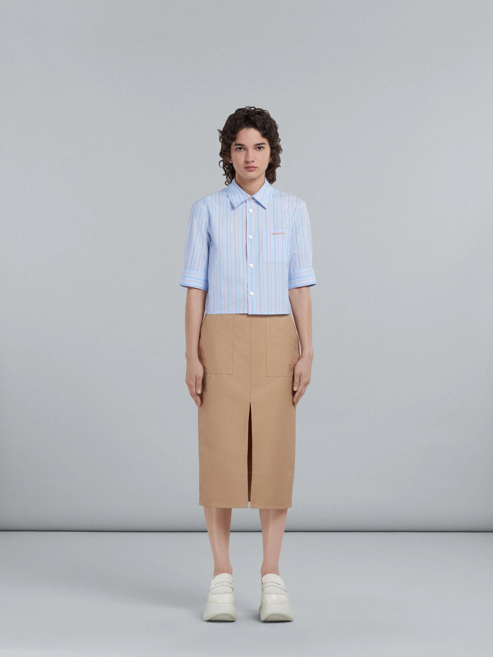 Marni Sample Sale Marni Brown Fibres Midi Skirt - | Designer outlet