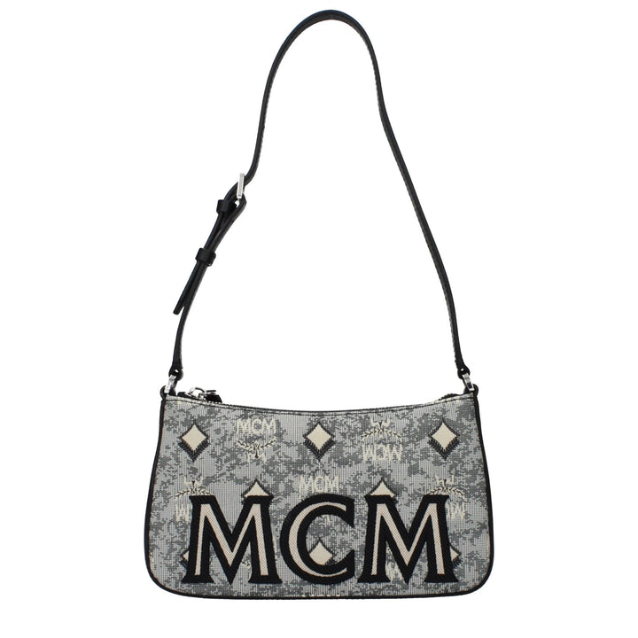 MCM Gray Fabric Crossbody Bag