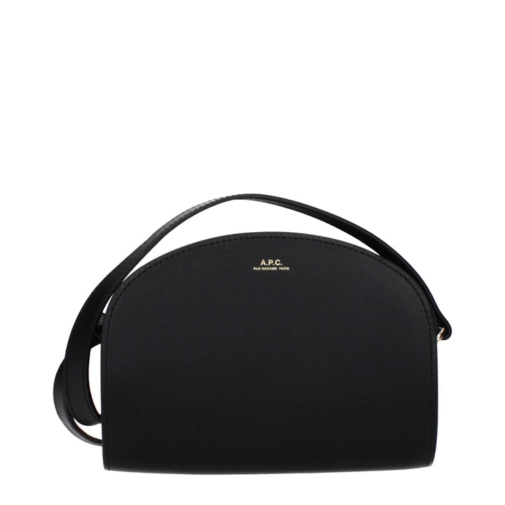 A.P.C. Black Leather Crossbody Bag
