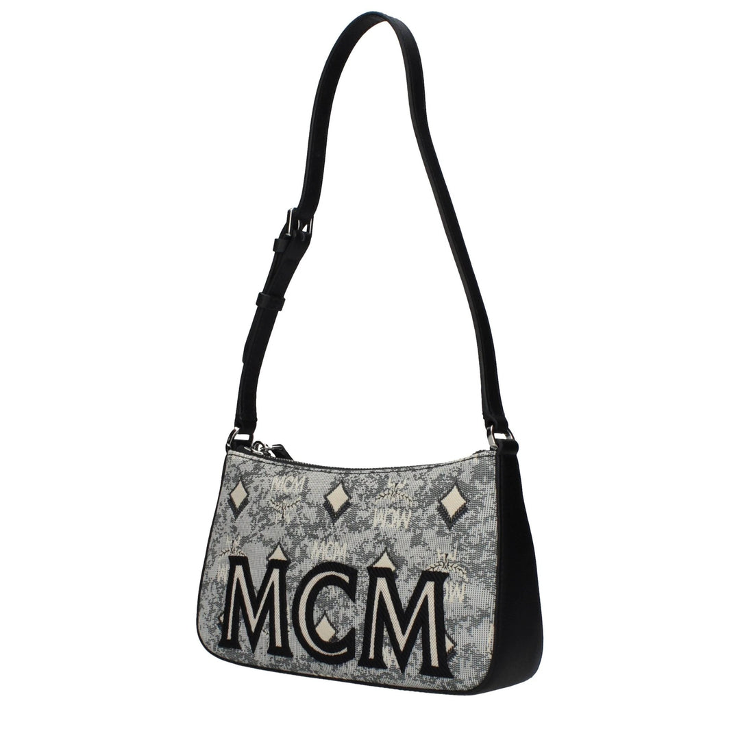 MCM Gray Fabric Crossbody Bag