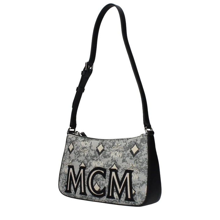 MCM Gray Fabric Crossbody Bag