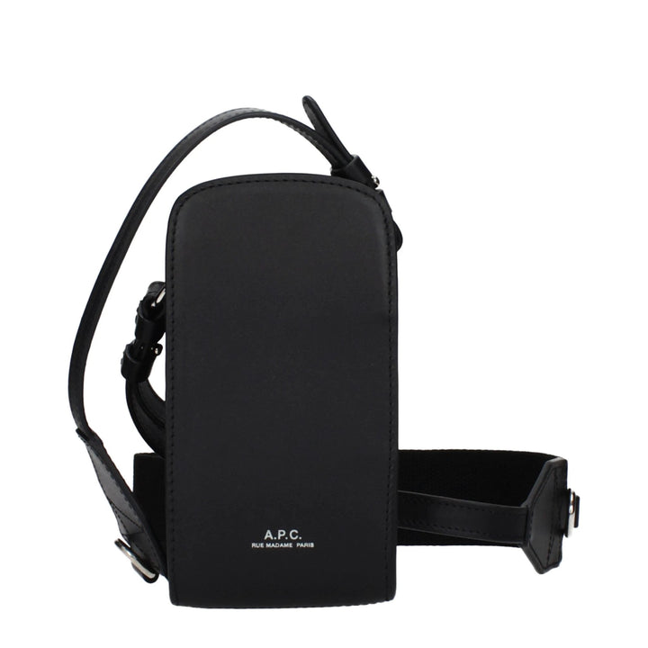 A.P.C. Black Leather Crossbody Bag