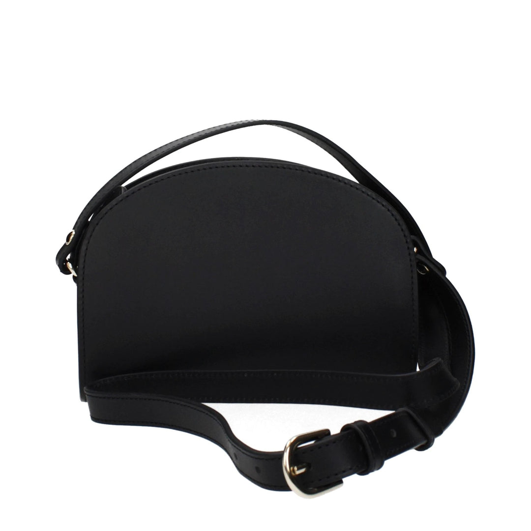 A.P.C. Black Leather Crossbody Bag
