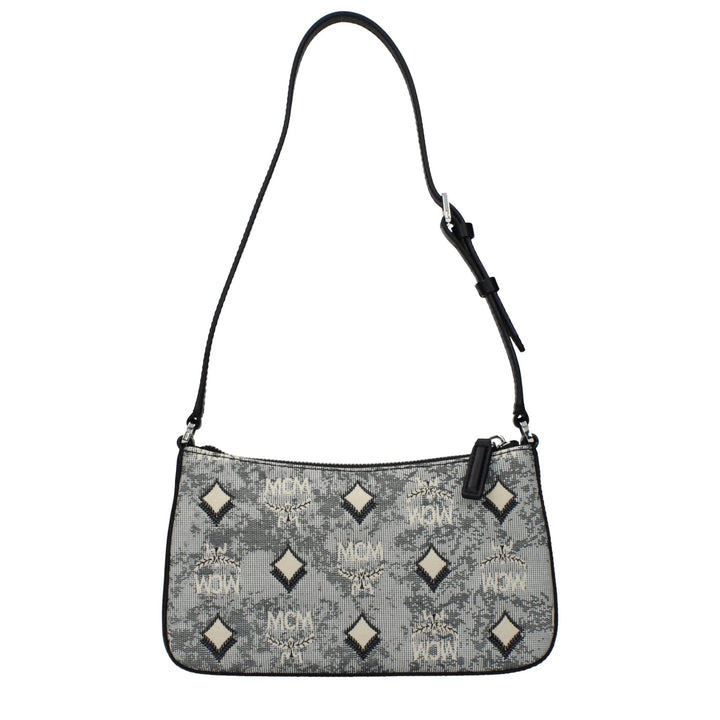 MCM Gray Fabric Crossbody Bag