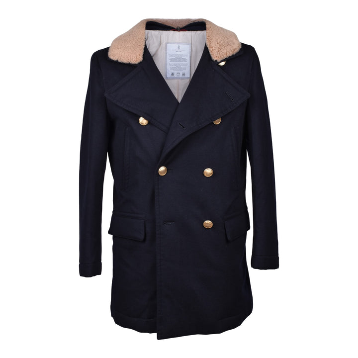 Brunello Cucinelli Blue Cashmere Coat