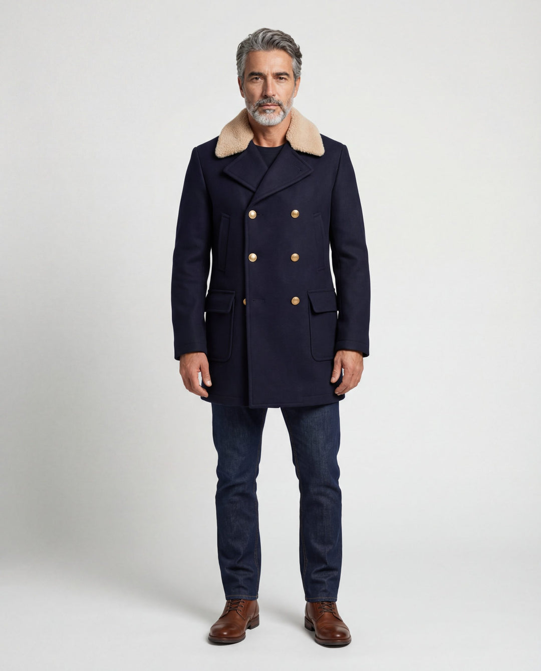 Brunello Cucinelli Blue Cashmere Coat