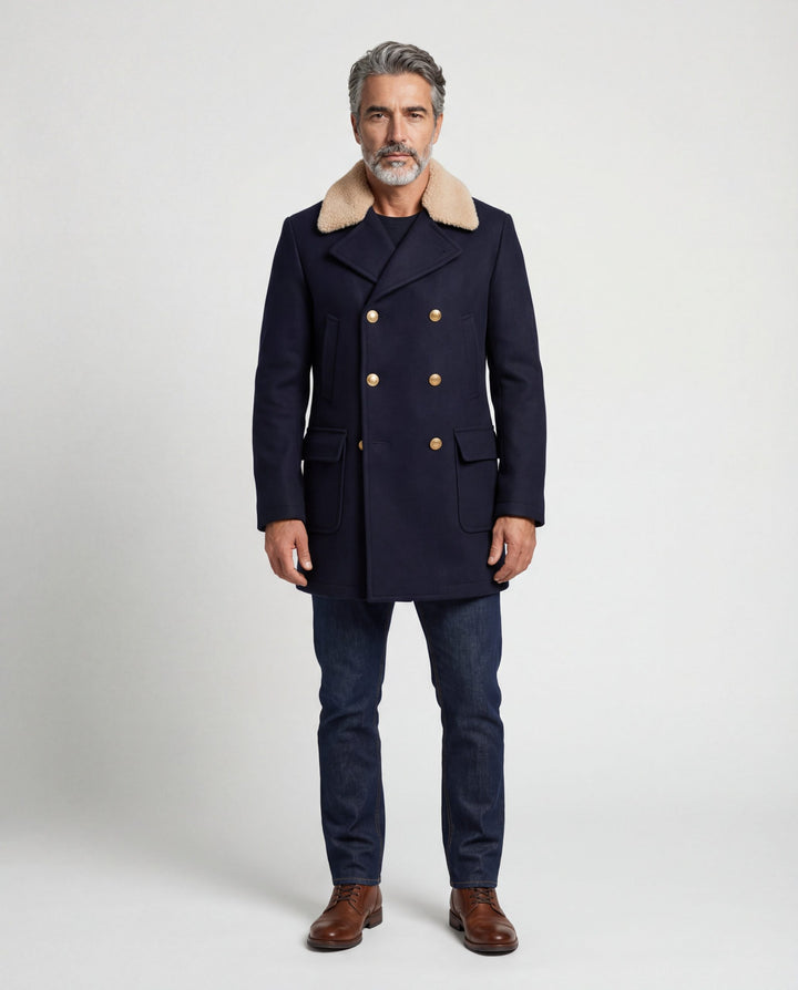 Brunello Cucinelli Blue Cashmere Coat