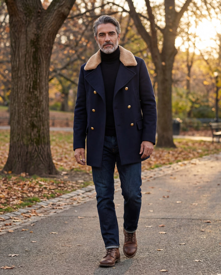 Brunello Cucinelli Blue Cashmere Coat