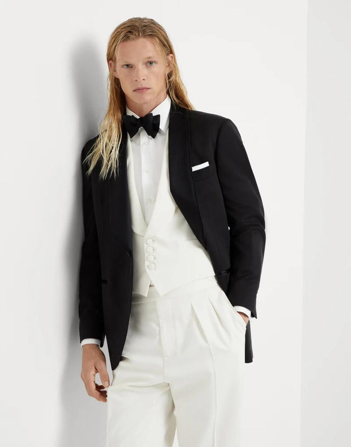 Brunello Cucinelli Black Silk Blazer