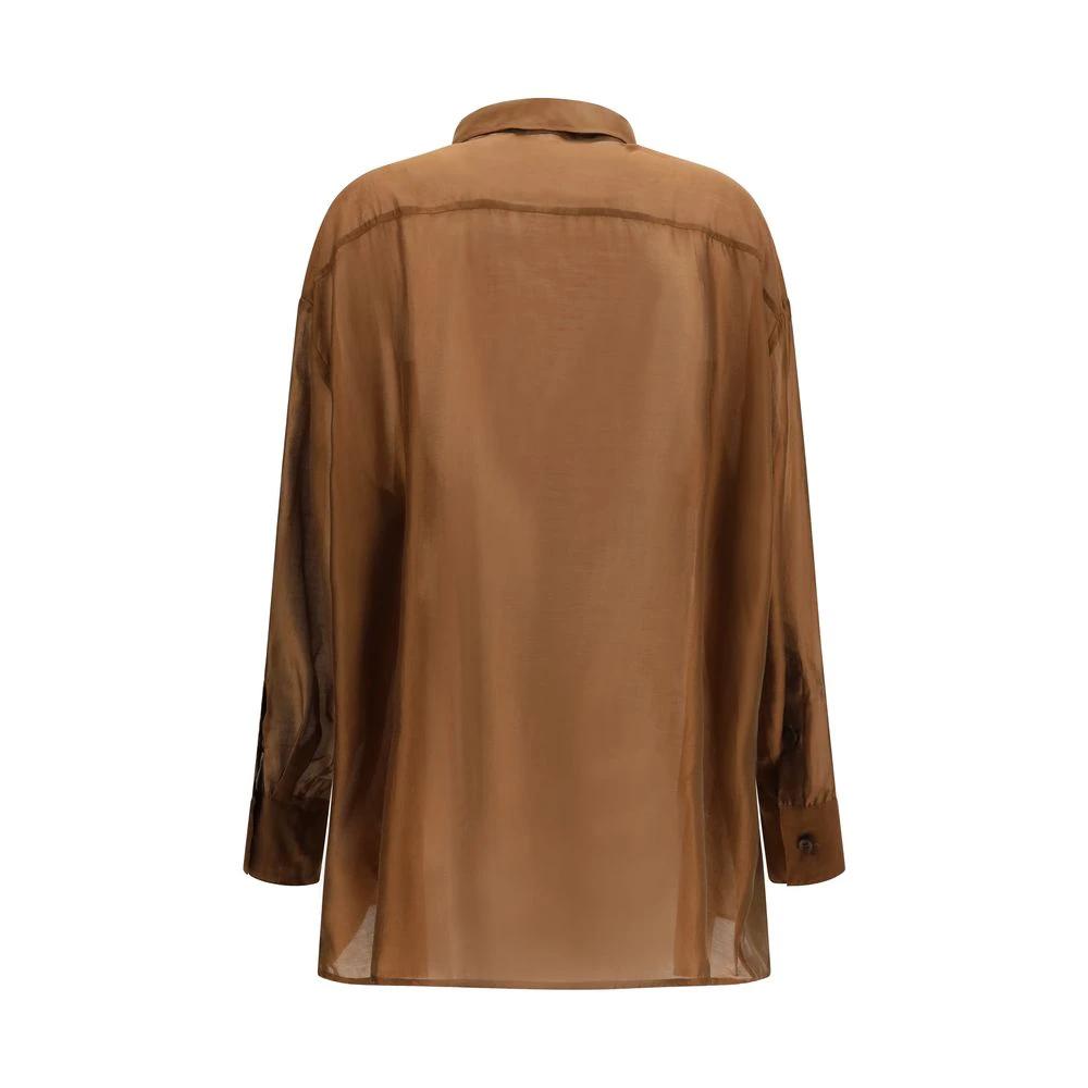 The Latest Brown Lycra Dress Shirt