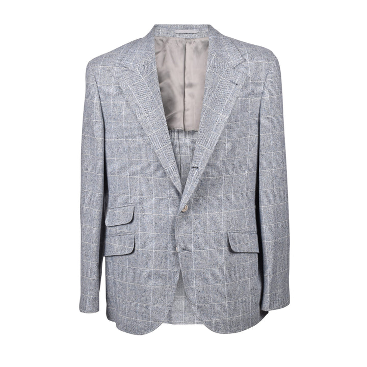 Brunello Cucinelli Blue Silk Blazer