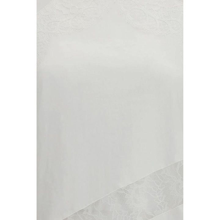PINKO White Cotton Sleeveles T-Shirt