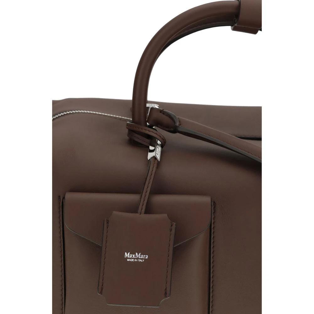 Max Mara Brown Calf Leather Bos Taurus Handbag