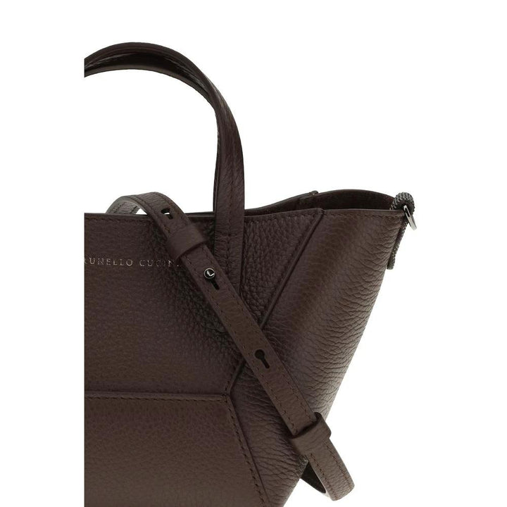 Brunello Cucinelli Sample Sale Brunello Cucinelli Bordeaux Calf Leather Bos Taurus Shoulder Bag - | Designer outlet