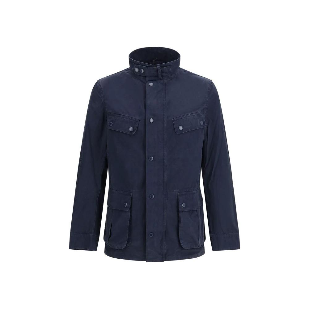 Barbour International Sample Sale Barbour International Blue Cotton Full-Length Jacket - | Designer outlet