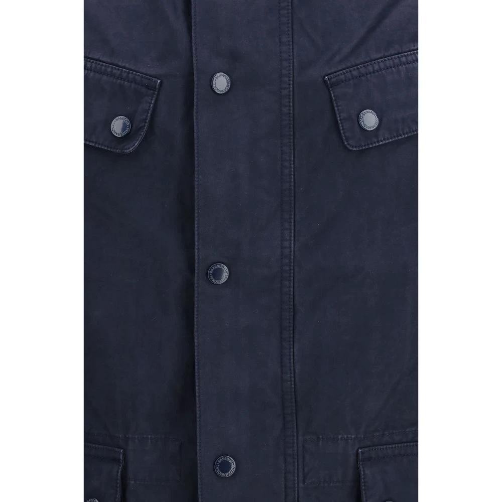 Barbour International Sample Sale Barbour International Blue Cotton Full-Length Jacket - | Designer outlet