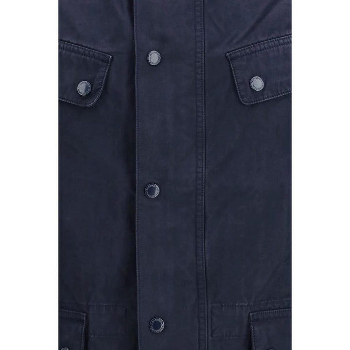Barbour International Sample Sale Barbour International Blue Cotton Full-Length Jacket - | Designer outlet
