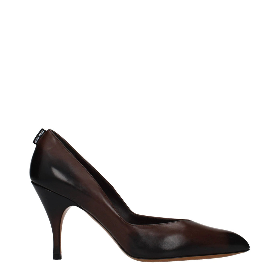 Miu Miu Sample Sale Miu Miu Brown Leather High Heel Pumps - | Designer outlet