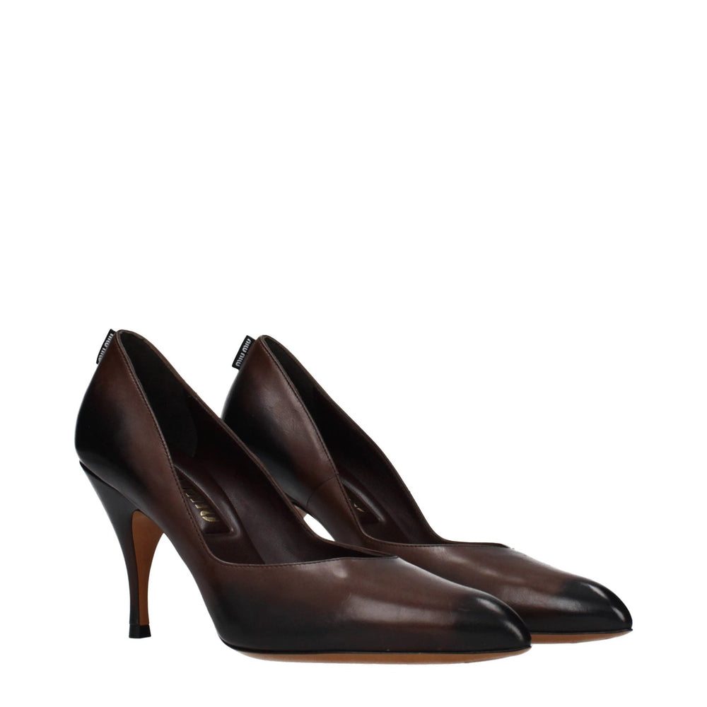 Miu Miu Sample Sale Miu Miu Brown Leather High Heel Pumps - | Designer outlet