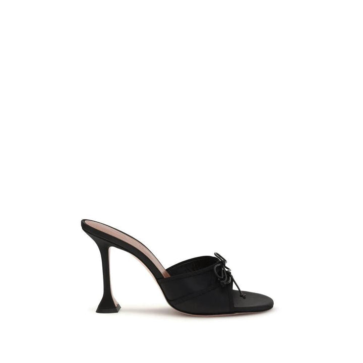 Amina Muaddi Sample Sale Amina Muaddi Black Fabric Stiletto Heel Sandals - | Designer outlet