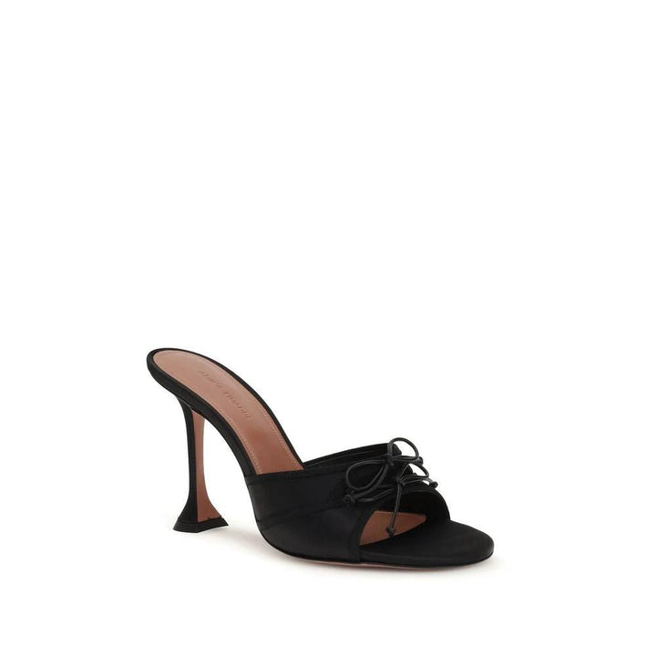 Amina Muaddi Sample Sale Amina Muaddi Black Fabric Stiletto Heel Sandals - | Designer outlet