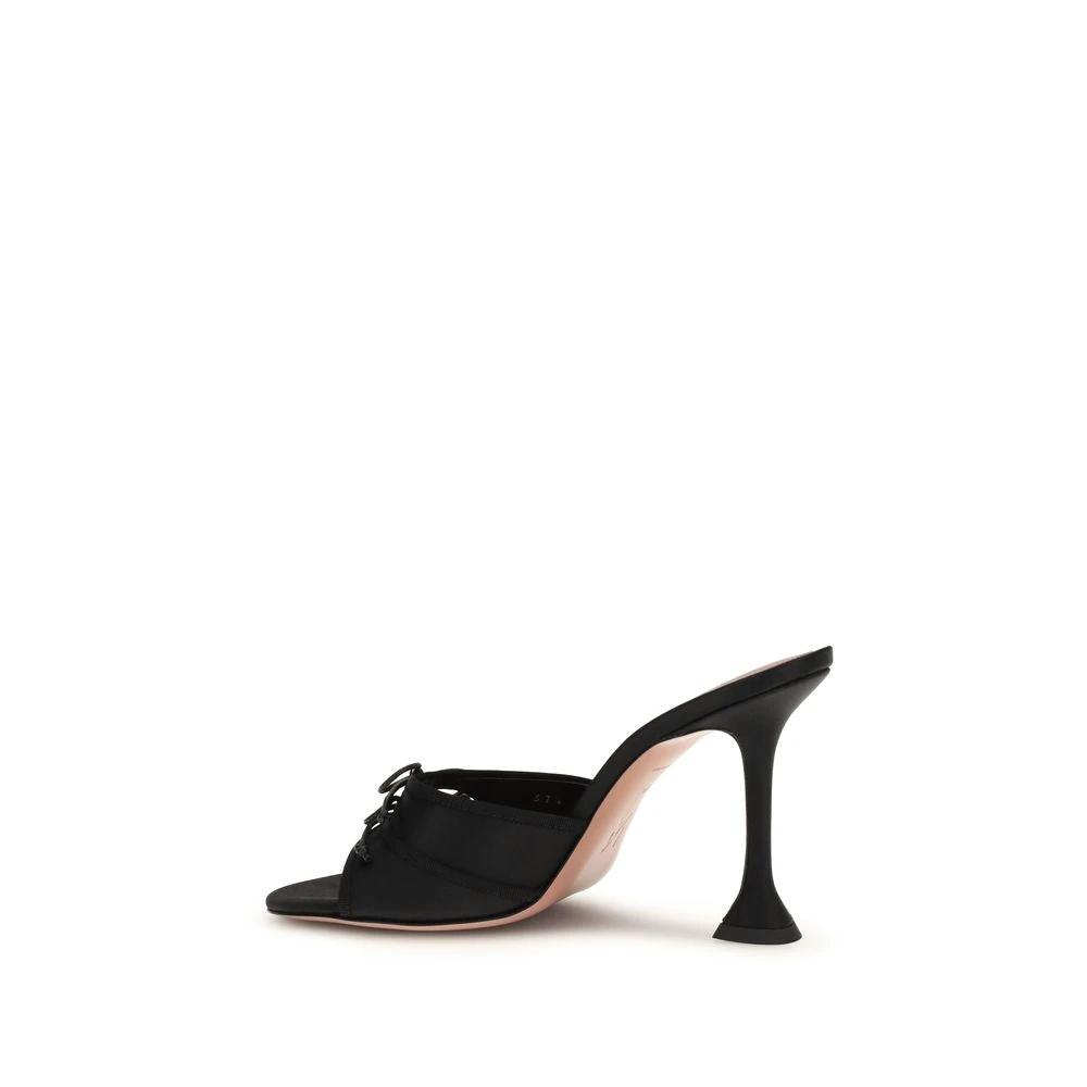 Amina Muaddi Sample Sale Amina Muaddi Black Fabric Stiletto Heel Sandals - | Designer outlet