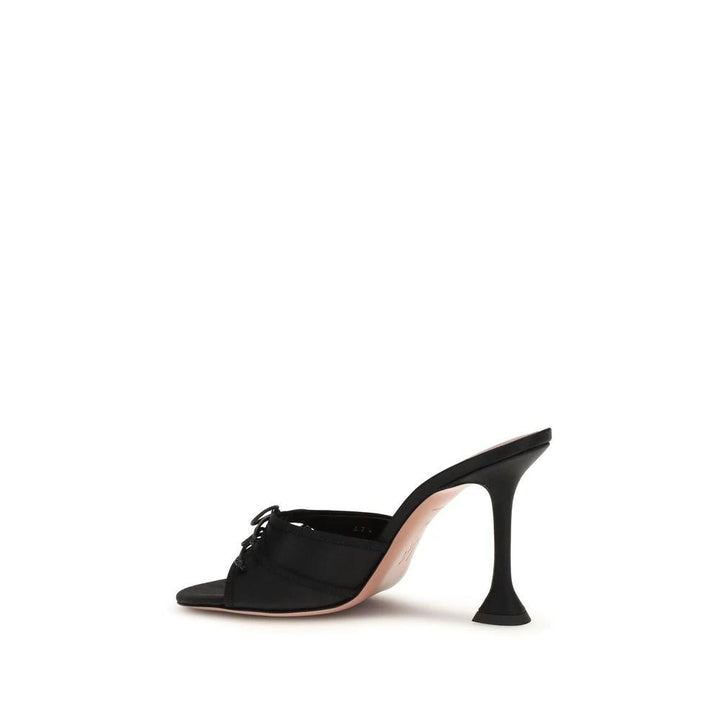 Amina Muaddi Sample Sale Amina Muaddi Black Fabric Stiletto Heel Sandals - | Designer outlet