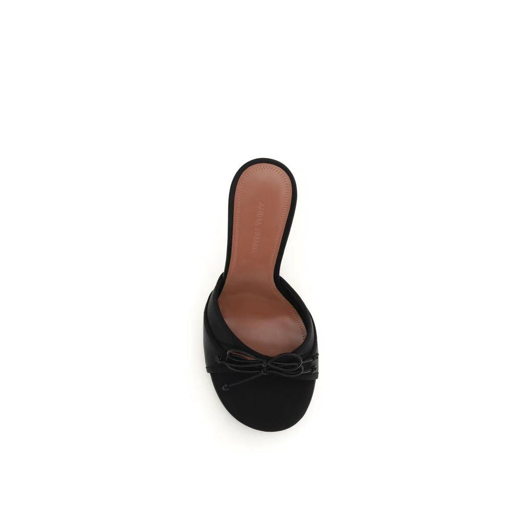 Amina Muaddi Sample Sale Amina Muaddi Black Fabric Stiletto Heel Sandals - | Designer outlet