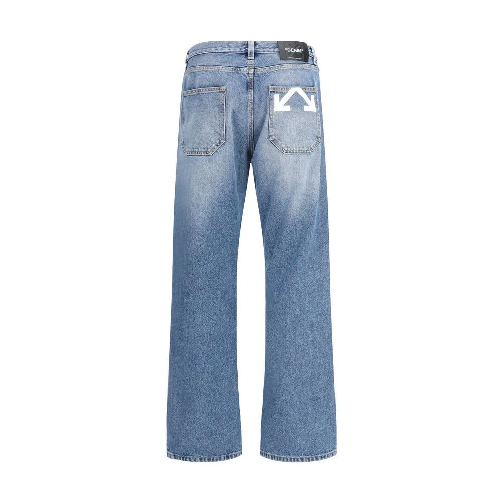 Off-White Sample Sale Off-White Blue Cotton Relaxed Fit Jeans - | Designer outlet