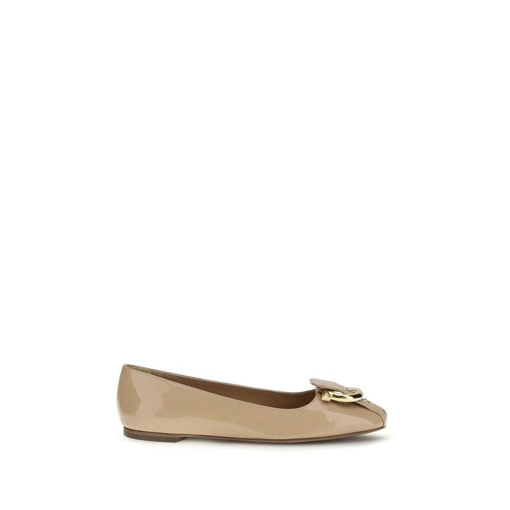 Ferragamo Sample Sale Ferragamo Beige Calf Leather Bos Taurus Ballet Flats - | Designer outlet