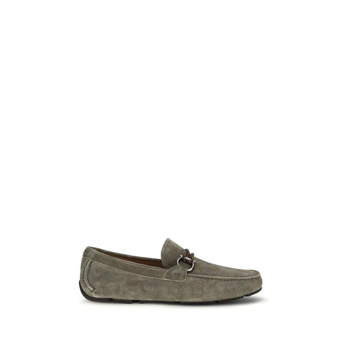 Ferragamo Sample Sale Ferragamo Gray Calf Leather Bos Taurus Slip-On Loafers - | Designer outlet