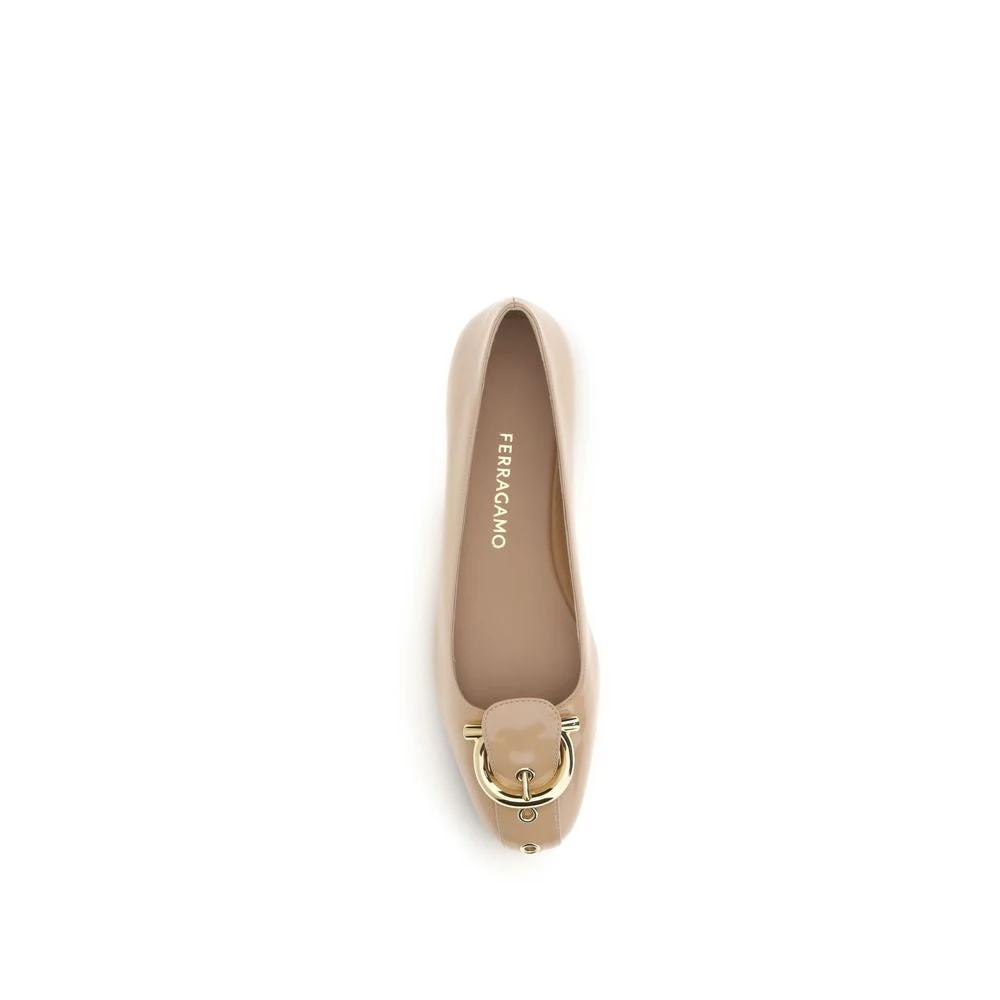 Ferragamo Sample Sale Ferragamo Beige Calf Leather Bos Taurus Ballet Flats - | Designer outlet
