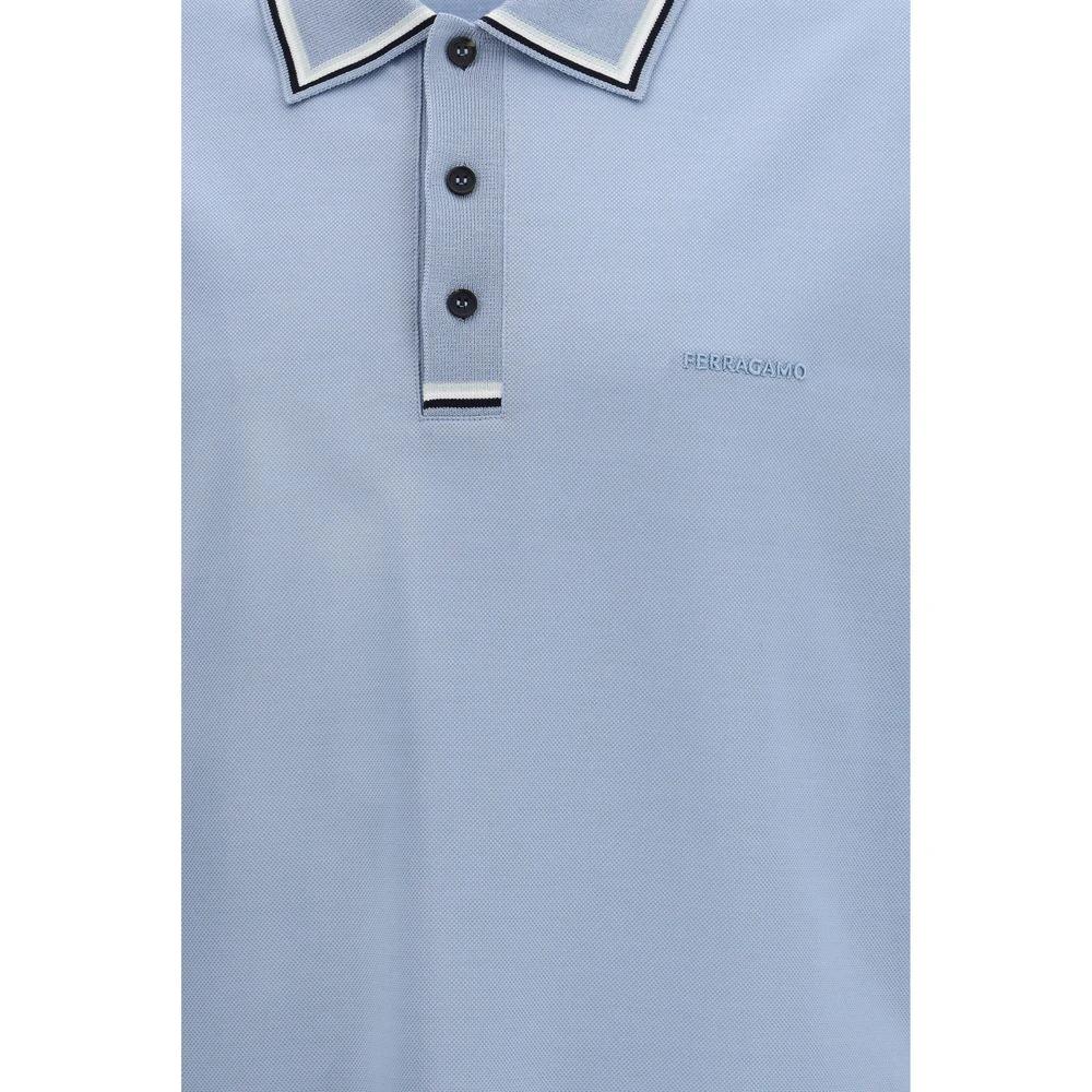 Ferragamo Sample Sale Ferragamo Blue Cotton Polo Shirt - | Designer outlet
