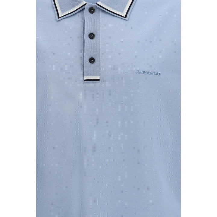 Ferragamo Sample Sale Ferragamo Blue Cotton Polo Shirt - | Designer outlet