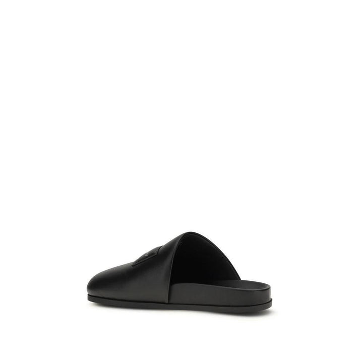 Givenchy Black Calf Leather Bos Taurus Mules