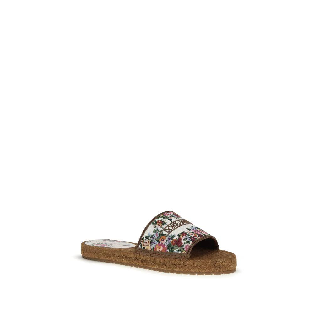 Dolce & Gabbana Sample Sale Dolce & Gabbana Multicolor Fabric Flat Sandals - | Designer outlet